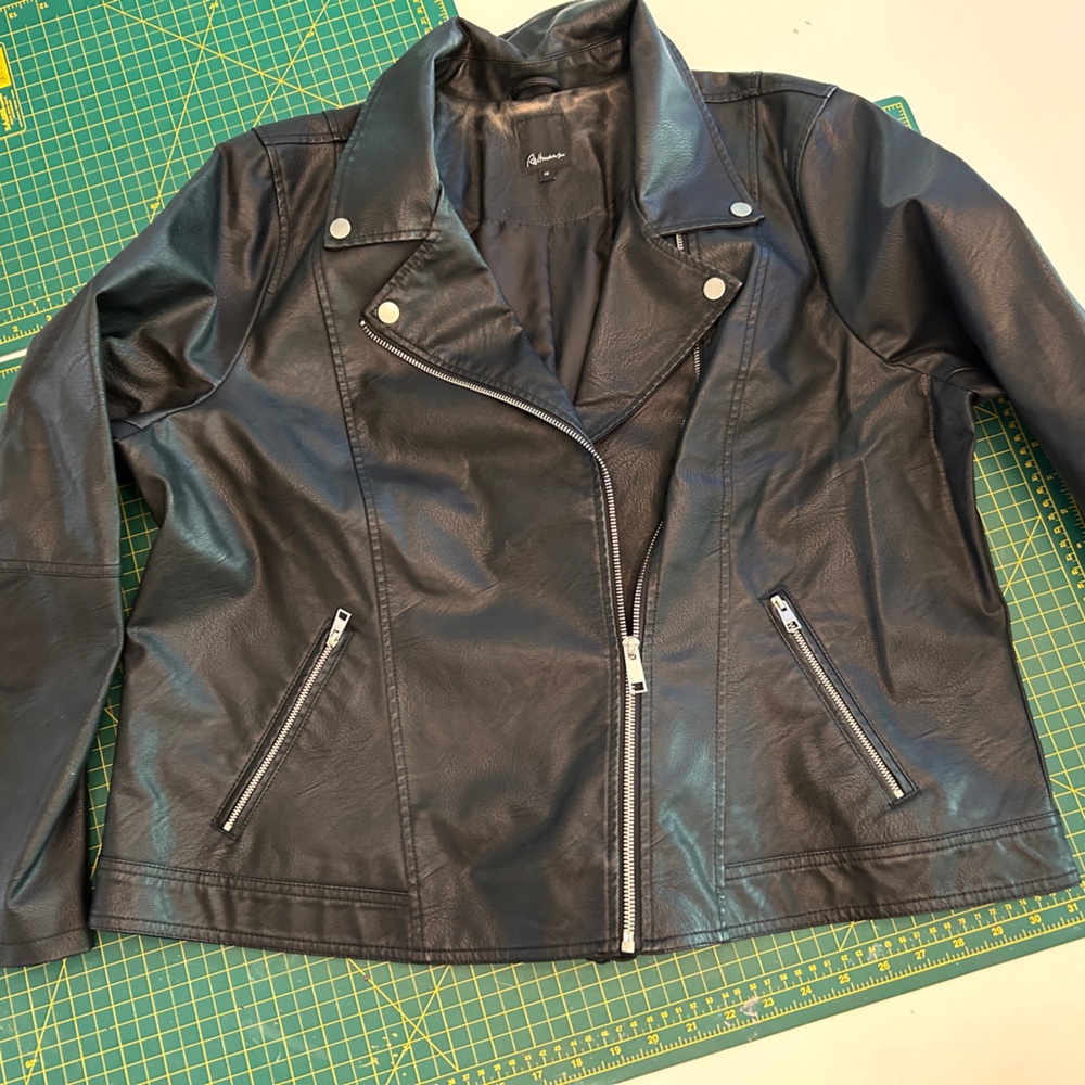 Plus pleather jacket